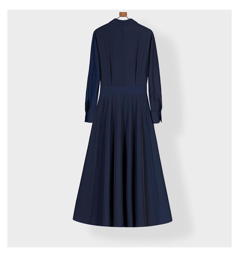 Pre-sale 2607 Elegant Plus Size High Waist Long Shirt Dress for Women - Spring/Autumn Slimming Style