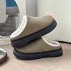 Fashion Fuzzy Fur Outdoor Winter Women's Slippers Indoor Comfort Anti-slip Soft Sole Resistant Men Casual Couple Cotton Shoes Snow Boots