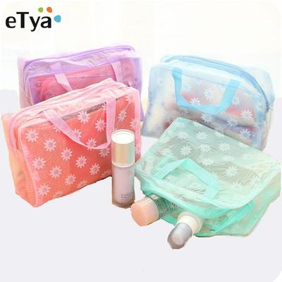 Frauen PVC Kosmetiktasche Fall Wasserdicht Blumendruck Kosmetik Transparent Kulturbeutel Organizer Tasche Mädchen Make-Up Taschen Set