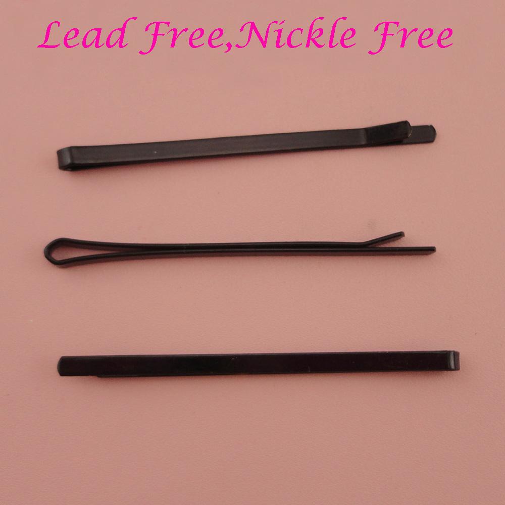 100PCS/bags 3mm*6.0cm Black Plain Metal Bobby Pins Flat Straight Hairgrips Hairpins for Bun Material for DIY Hair Bows