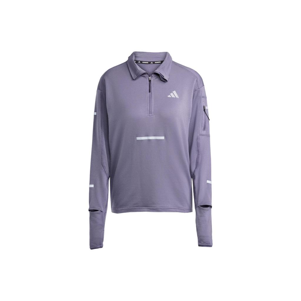 adidas Camiseta de Manga Larga Cálida Climawarm Adi365 para Running con Media Cremallera y Control de la Humedad para Mujer Tops JM5727