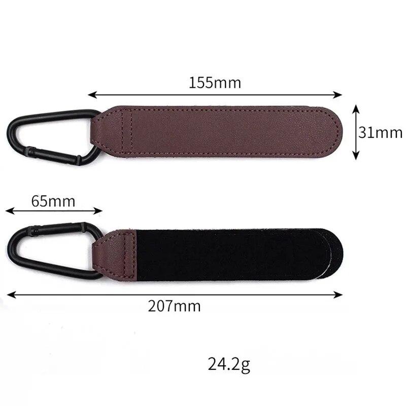 2 Stück Leder-Warenkorbhaken, Kinderwagenhaken, PU, verstellbar, Kinderwagenhaken, Organizer, Wickeltaschenaufhänger, Kinder, Reisezubehör