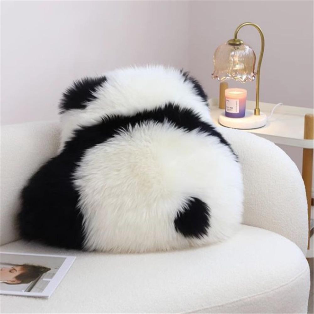 Cute Panda Plush Seat Cushion Doll Long Soft Plush Pillow for Sofa