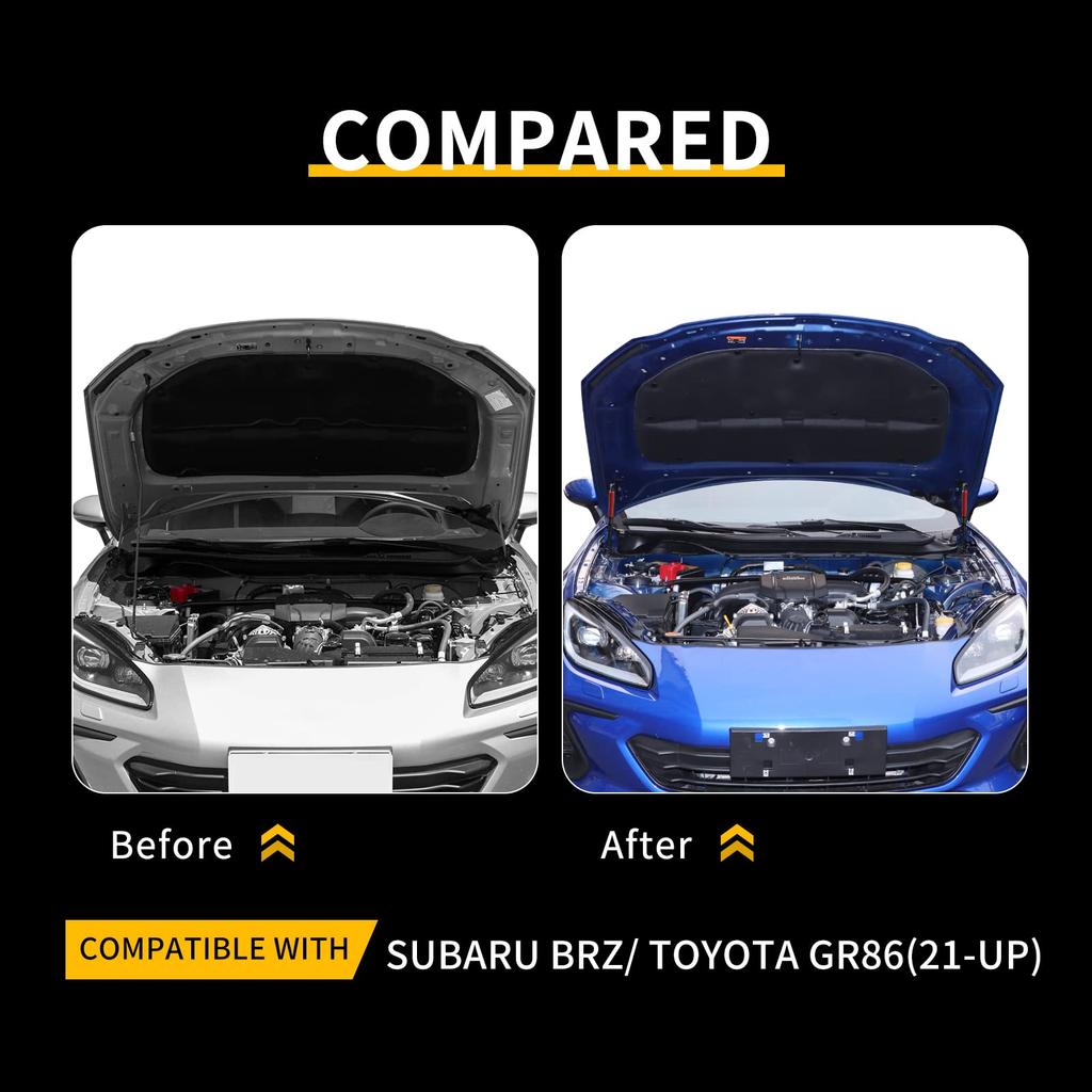 KUNGKIC Hydraulic Damper for Toyota GR86 ZN8 and Subaru BRZ ZD8 and Trunk Damper No Modification Stylish Interior Accessory (2021, 2022, 2023, 2024,