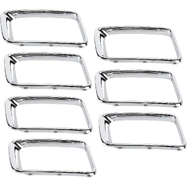 Front Grill Trim Insert Ring, ABS Front Grille Trim Ring Chrome Plated Modification Replacement for 2014‑2016 (7PCS/Set)