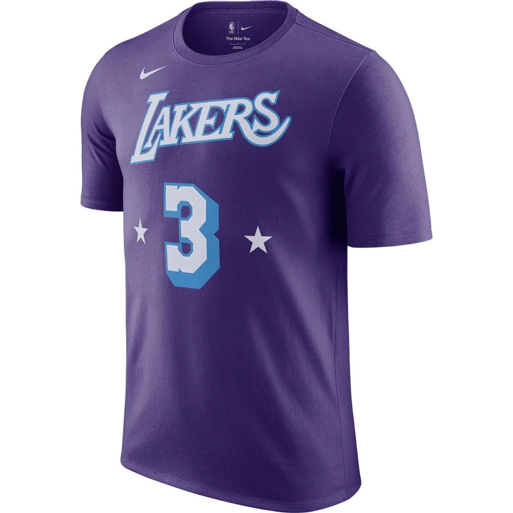 New Nike X NBA Los Angeles Lakers T Shirt Unisex Dark Purple DA7384-549