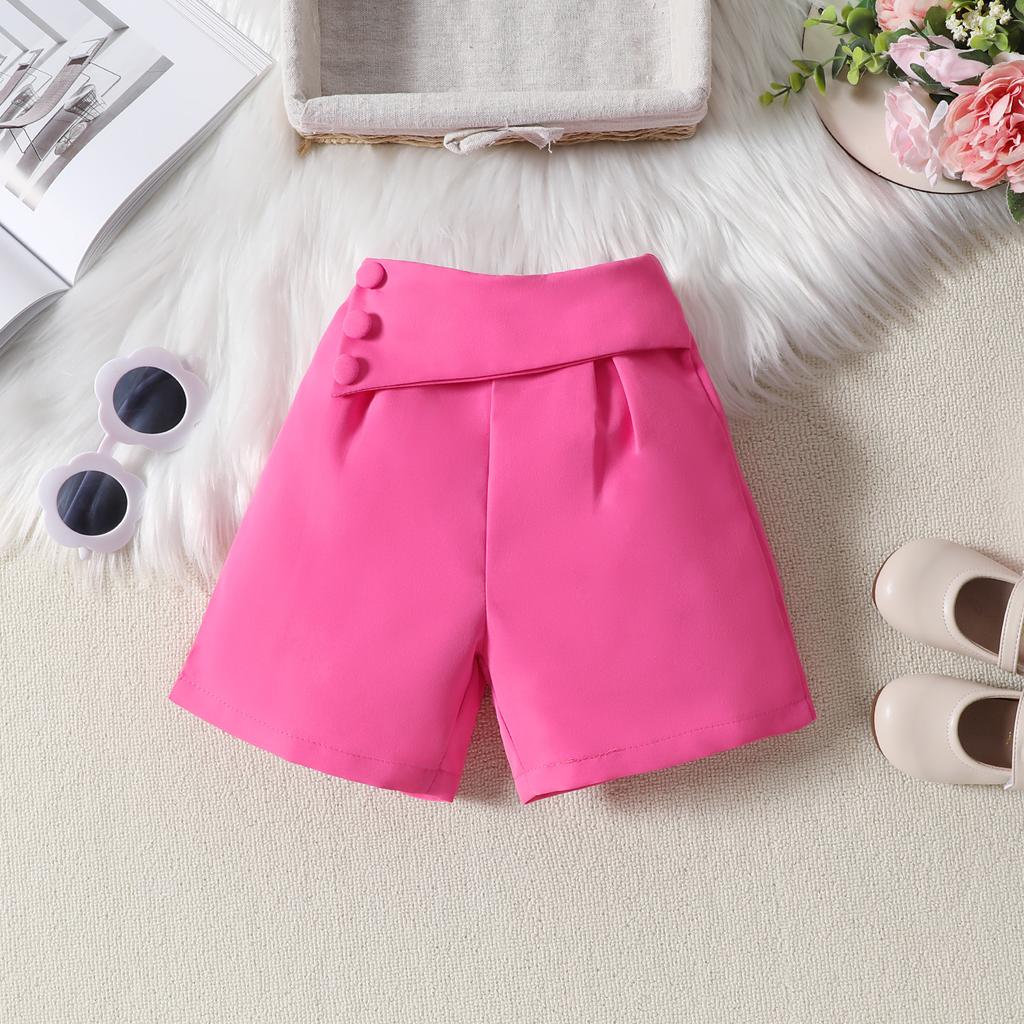 2-6T Summer Baby Suit New Girls Suit Foreign-style Candy-coloured Halter Top + Shorts 2pcs