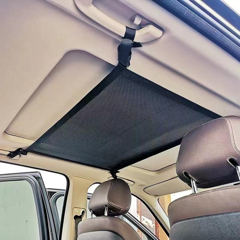 Car Ceiling Cargo Net Strong Load-Bearing Mesh Car Roof Storage Organizer Car Ceiling Net Storage For SUV Long Trip Camping