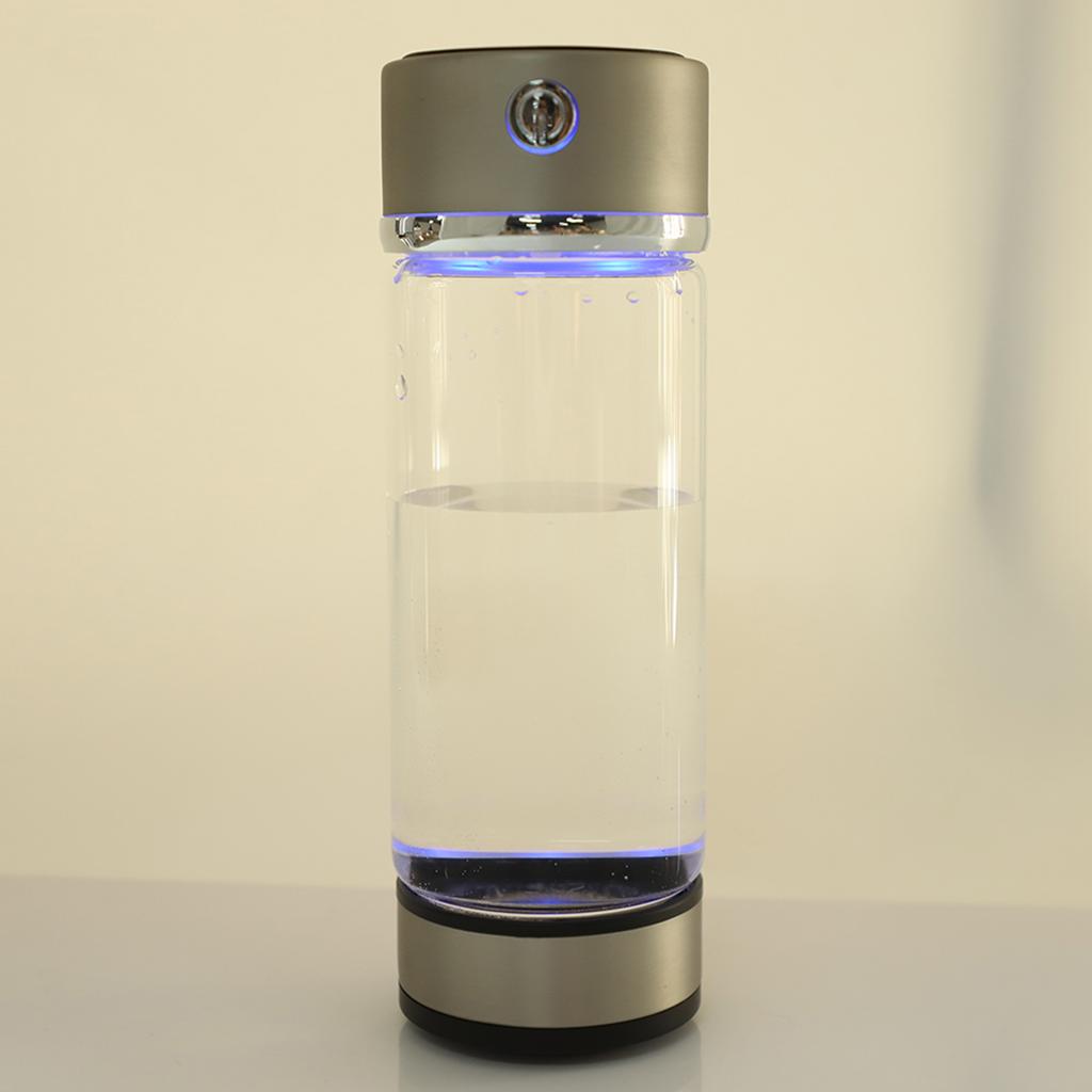 Hydrogen Water Filter Glass Bottle, Portable Lonizer Cup with USB Charging, High Borosilicate Glass with Silicone Pad, Purification Membrane for Offic