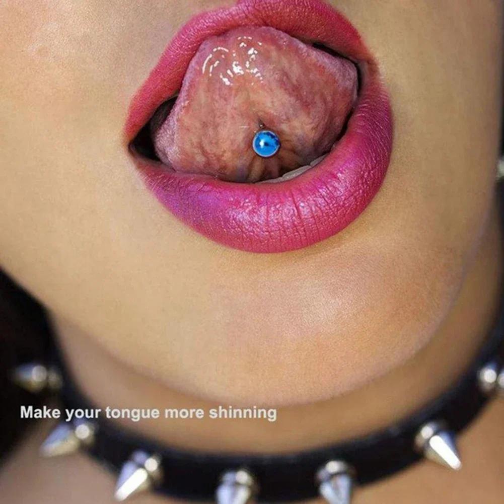 7pcs Lot Titanium Plated Tongue Rings Bars Stainless Steel Body Jewelry Trendy Girls Piercing Barbells