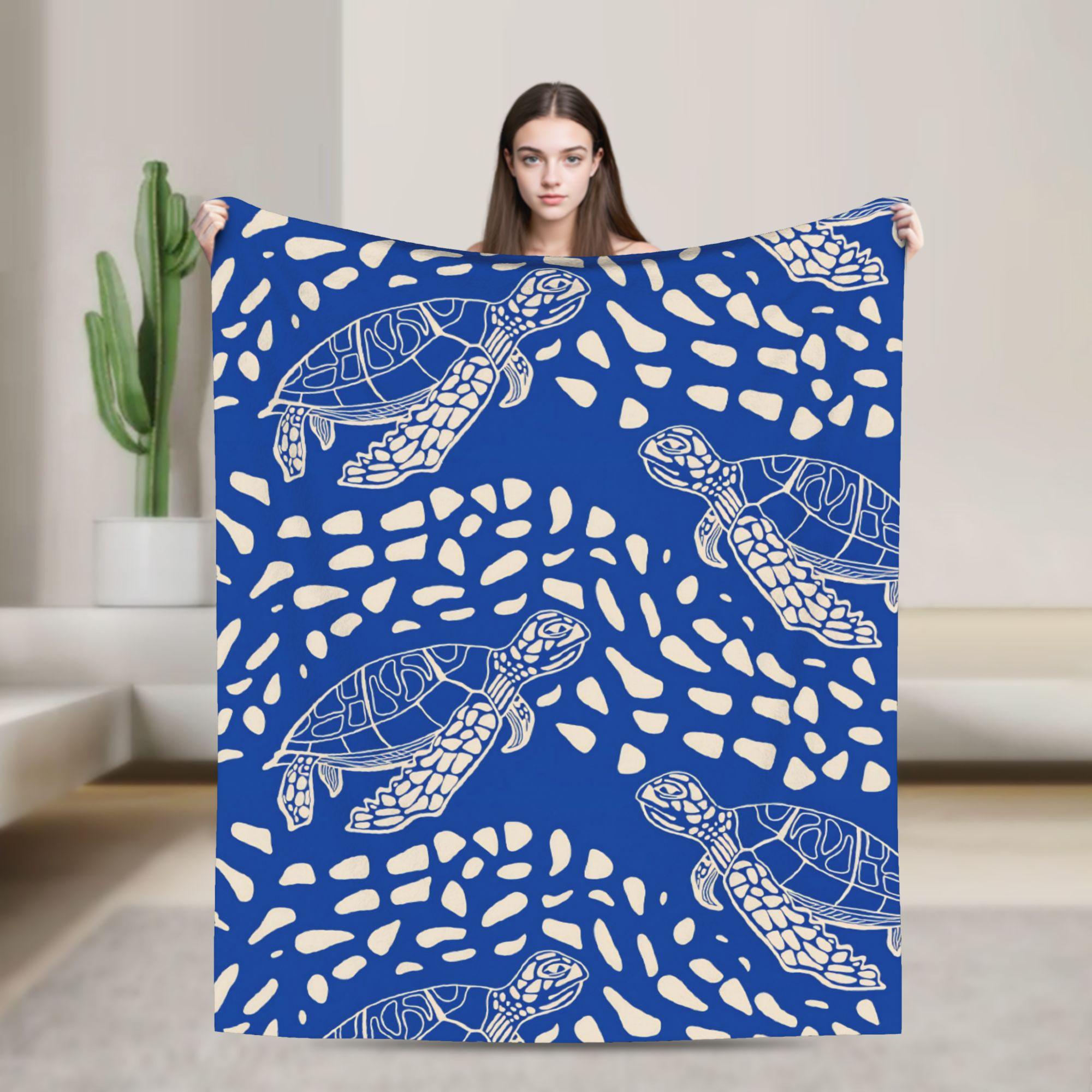 Sea Turtle Blanket Quality Comfortable Throw Blanket Winter Plane Travel Outdoor Novelty Bedspread 75X95CM