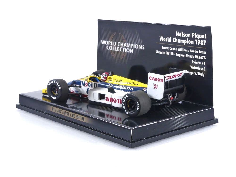 Minichamps 436876606 Williams Honda FW11B Nelson Piquet World Champion 1987 Dirty Version Collectible Miniature Multicolor 143 - - - Car,