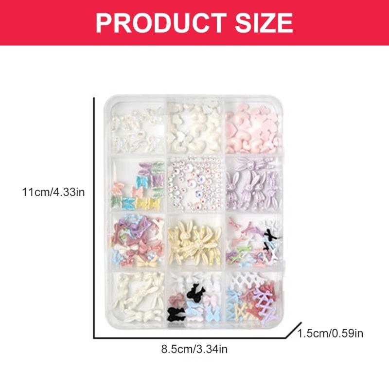 Colorful Nail Accessories Resin Nail Rhinestones for Manicure DIY Crafts Jewelry Bows Butterfly Heart Nail Art Charms