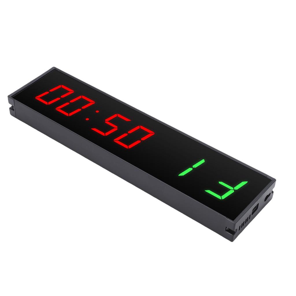 1.5 Inch Gym Timer Clock 6 Modes Type C LED Workout Interval Digital Timer Countdown Up Stopwatch with Remote Control