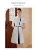AD High-Fashion Women's Black & White Patchwork Suit Dress - Professional College Student Interview & Teacher Workwear