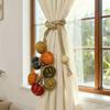 1/2PCS Pumpkin-String Curtain Decorative Tie Adjustable Curtain Rod Fabric Gather Storage Buckle for Home Window Treatment