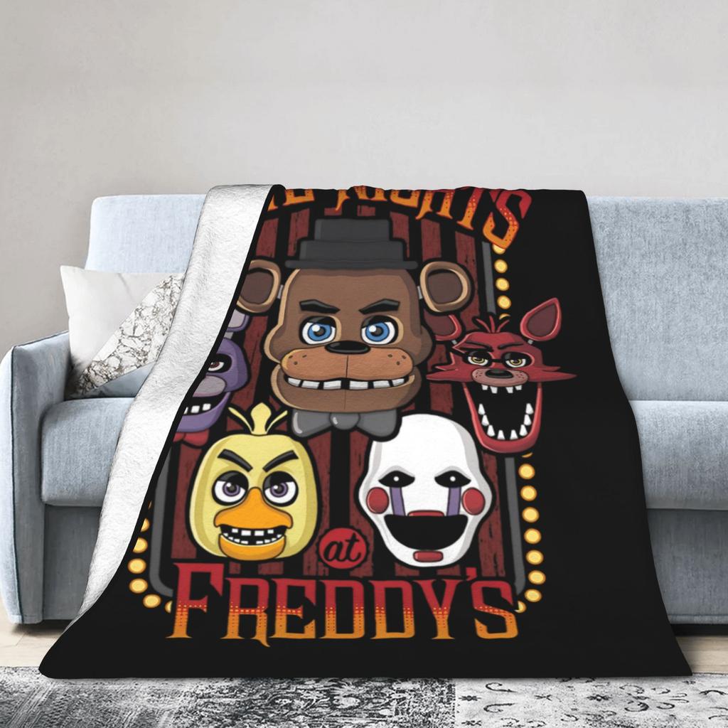 FNAF At Freddys Blanket Fleece Spring Autumn Multi-function Ultra-Soft Throw Blanket for Sofa Travel Bedding Throws