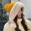 Knitted Hat Big Head Korean Version Velvet Warm and Cold Cotton Hat Women's Autumn and Winter Wool Hat Trendy Brand