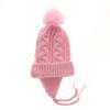 Cute Knitted Cap Fashionable Pigtail Fuzzy Ball Warm Woolen Cap Hat for Kids