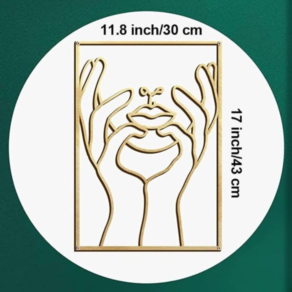 4-Pack Gold Metal Line Wall Art Abstract Woman Body Figure Home Aesthetic Decor Sculpture Gift