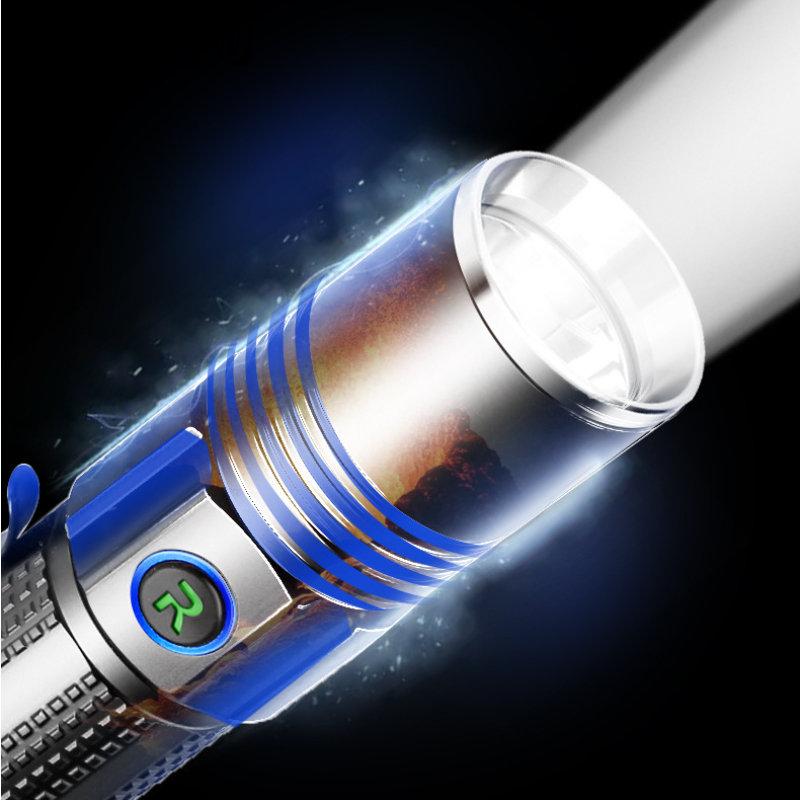 P70 Strong Light Flashlight LED Telescopic Zoom Four Gear Multi-function Waterproof Patrol Flashlight
