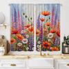 2-piece HD digital Color Department Autumn Wildflower Lavender curtain Home Decoration style Decorate living room bedroom Wear r