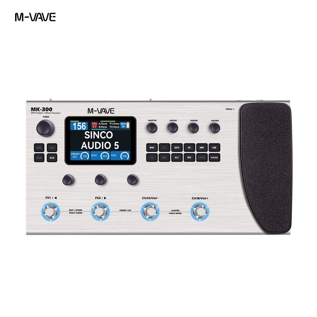 M-VAVE MK-300 Multi-Effects Pedal with Drum Machine & Volume Control for Guitar/Bass