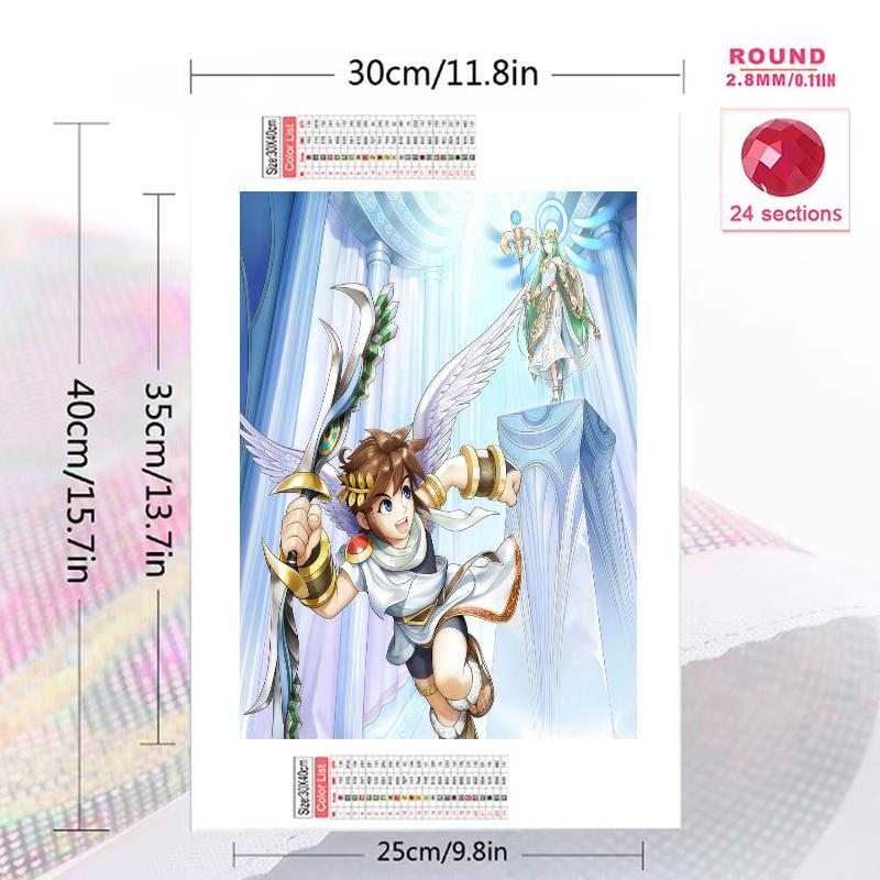 Kid Icarus 100% Round Full Drill 5D DIY Diamond Painting Embroidery Cross Stitch Rhinestone Décor
