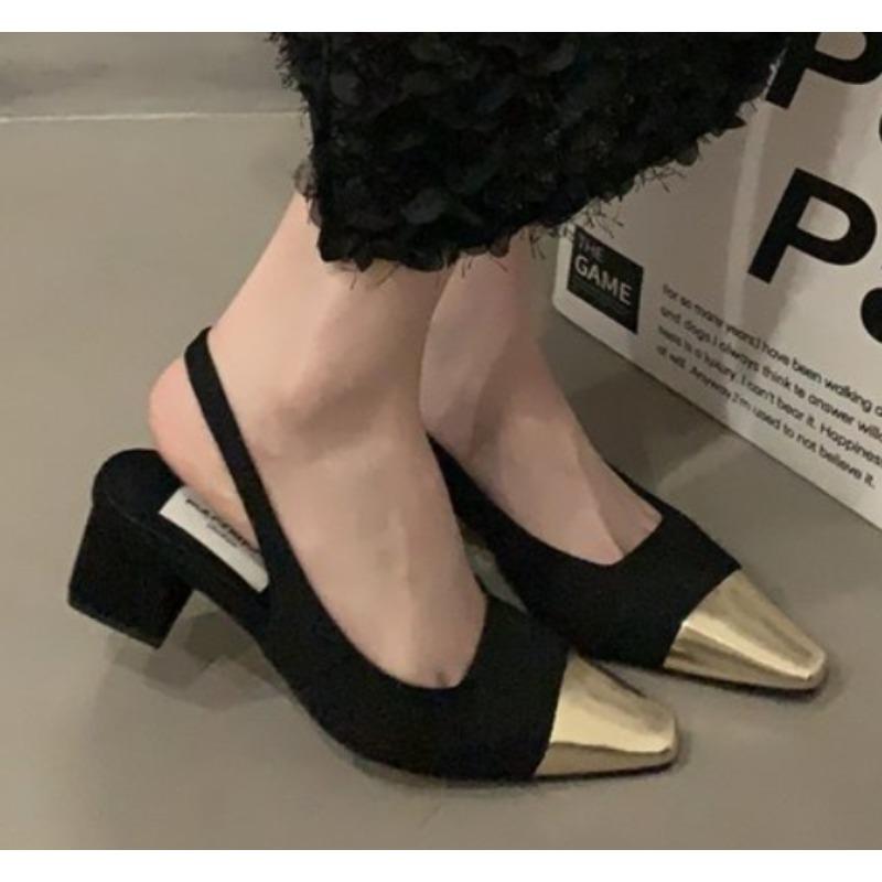 

Новый стиль Женская обувь Женская обувь для платья Средний каблук Свадебные сандалии На все случаи жизни Остроносые Туфли принцессы Zapatos Mujer 39 чёрный