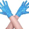 Silver Sparkly Mesh Gloves 1 Pair Shiny Glossy Women Dance Costume Accessory for Wedding Banquet Cocktail Party Cosplay