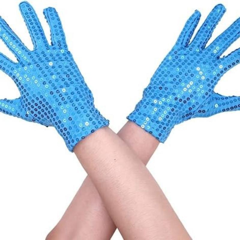 Silver Sparkly Mesh Gloves 1 Pair Shiny Glossy Women Dance Costume Accessory for Wedding Banquet Cocktail Party Cosplay