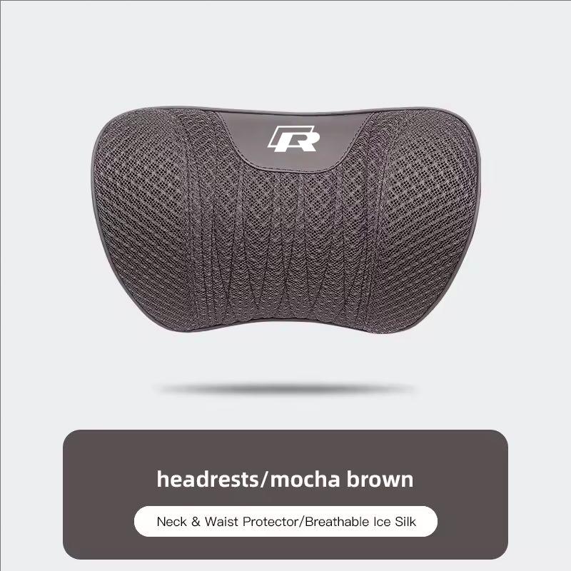 Car Neck Pillow Seat Cover Lumbar Support Headrest For VW GTI Polo T5 Passat Golf Tiguan Jetta CC T-ROC Scirocco Beetle Hub Cap