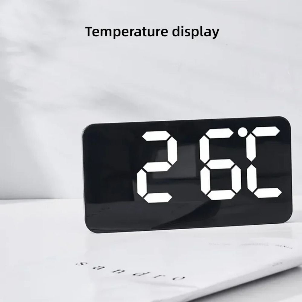 12/24H Format LED Digital Clock Temperature/Date Display Wall-mounted Clock  Living Room