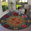 Vintage Rose Runder Teppich, Teppich für Wohnzimmer Schlafzimmer Sofa Spielzimmer Dekor, Rutschfeste Bodenmatte109