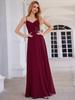 Ever-Pretty Women's A-Line Cross Back Sleeveless Pleated Chiffon Bridesmaid Dress With Embroidery Decoration