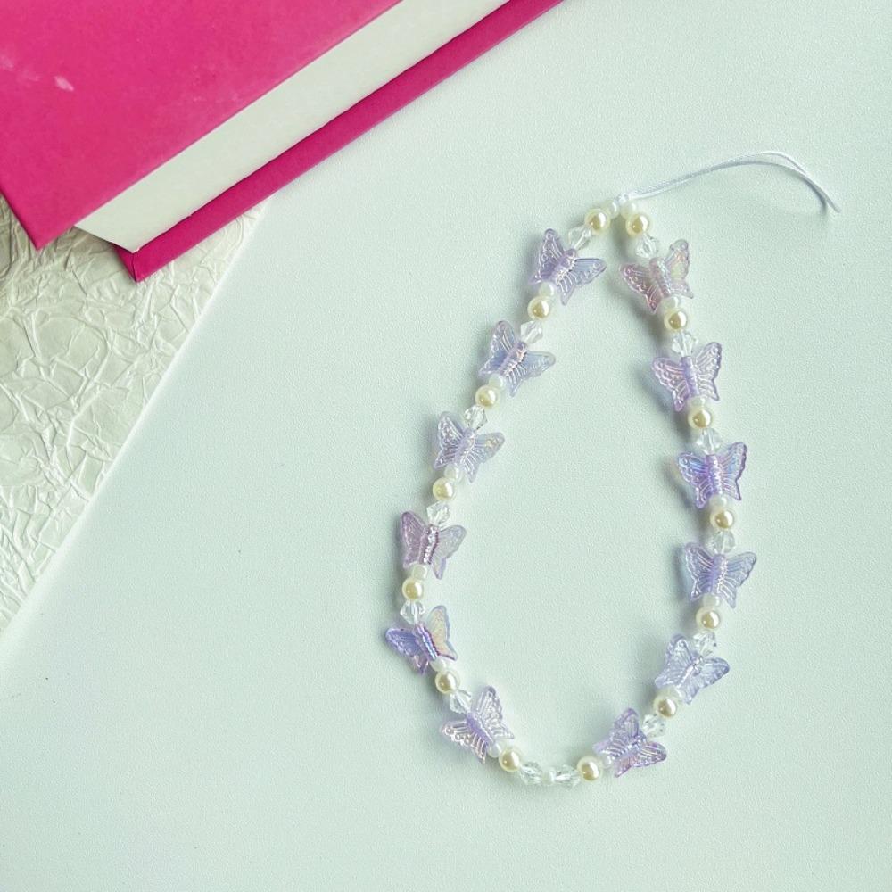 Anti-lost Candy Colors Cellphone Keychain Y2K Butterfly Mobile Phone Chain Phone Accessories