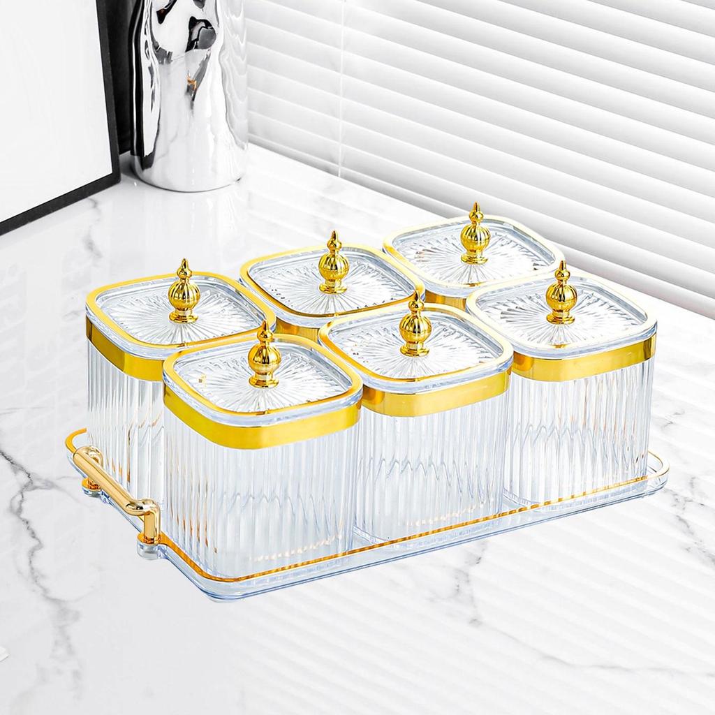 Divided Serving Platter Dried Fruit Snack Tray Berries Container Candy Organizer with Lid for Home and Office