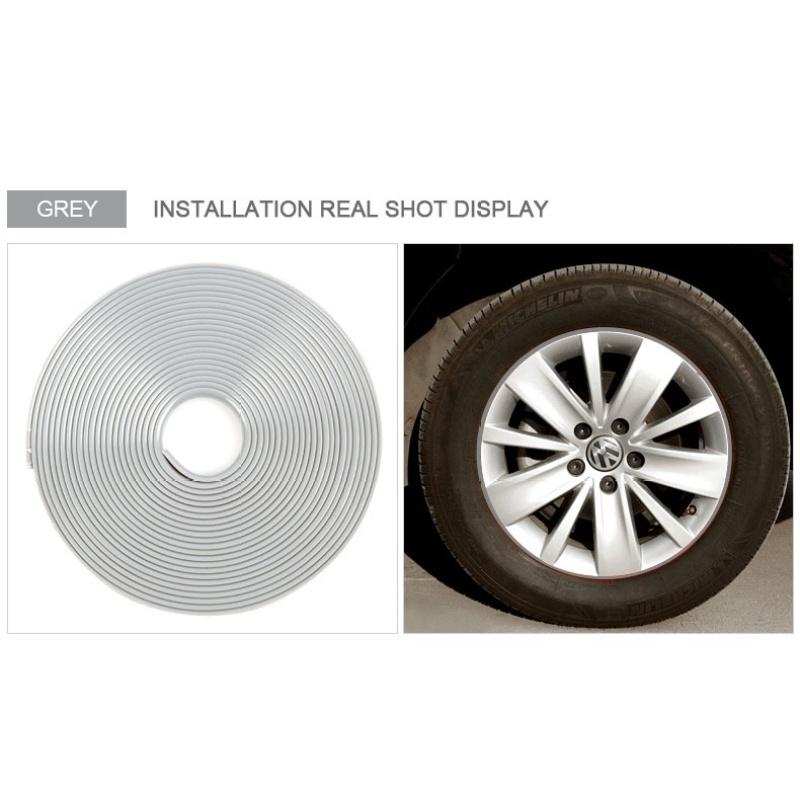 8M Car Wheel Rim Protector Decor Strip Rubber Tire Guard Line Rimblades Car Styling Moulding Trim