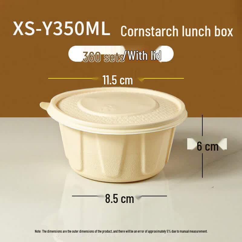 Eco-Friendly Corn Starch Round Disposable Food Container