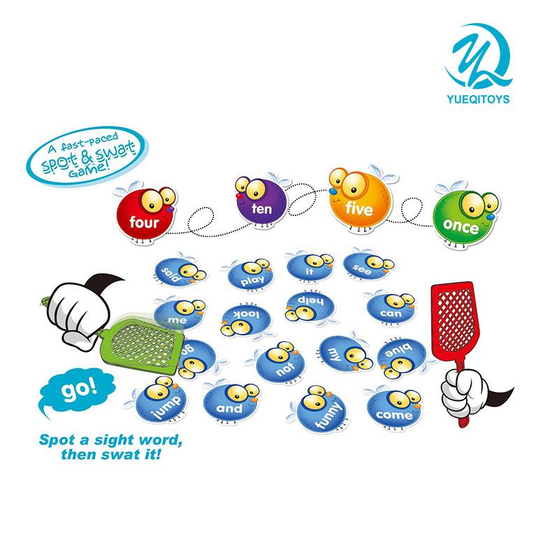 Children's Board Game Toy Crazy Fly Swatter and Word Game with Storage Bag Vocabulary Card