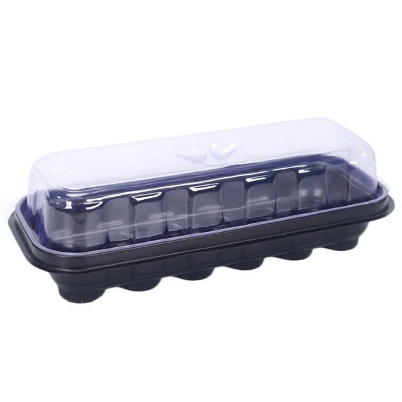 

New 12 Holes Plastic Nursery Pots Planting Seed Tray Kit Cells Seed Tray Grow Box Seedling Starter Germination Garden Grow Box