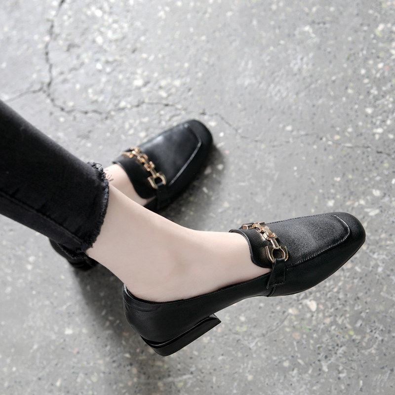 Spring and Autumn Low Heel Elegant Woman Pumps Square Toe Loafers Shoes for Women Luxury Brand Casual 2025 Trend 39 Slip On Shoe
