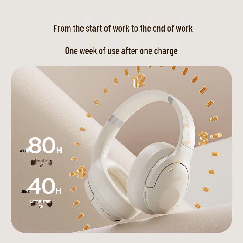 SANSUI Wireless Over-Ear Noise Cancelling Headphones