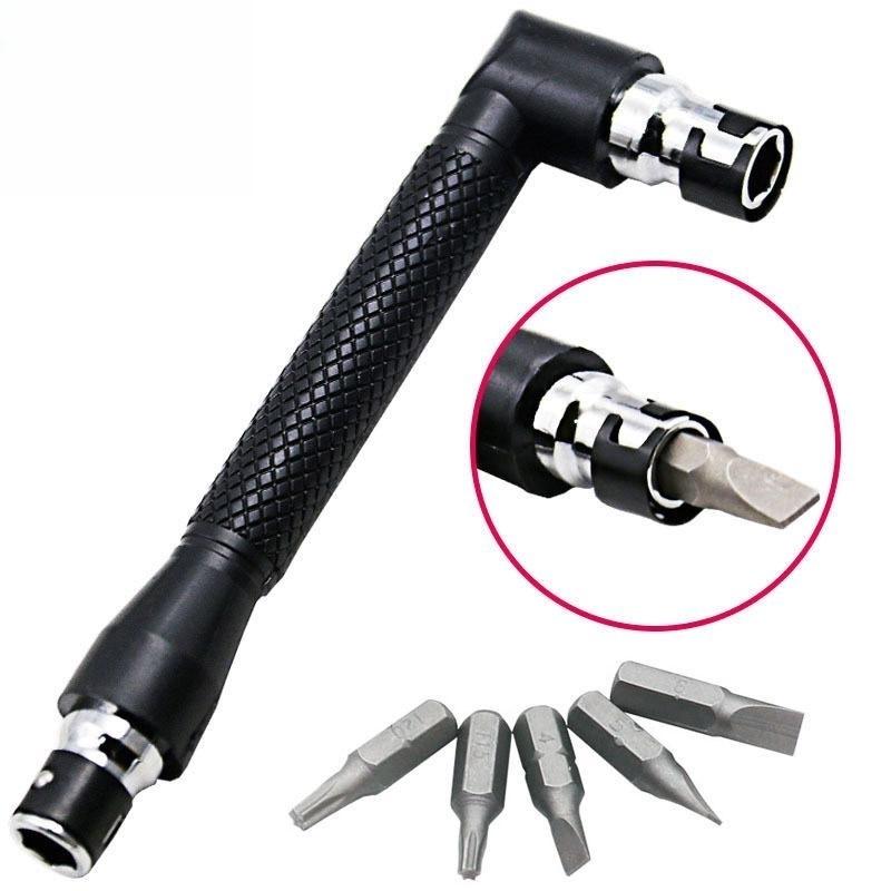 Dual Head L-shaped Mini Socket Wrench 1/4" 6.35mm Screwdriver Bits Key Utility Tool And Screwdriver Bit Drill Set