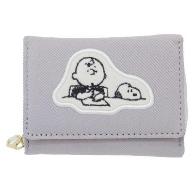 Snoopy Blixtlås Trevikt Plånbok Grå Applikation SN&CB