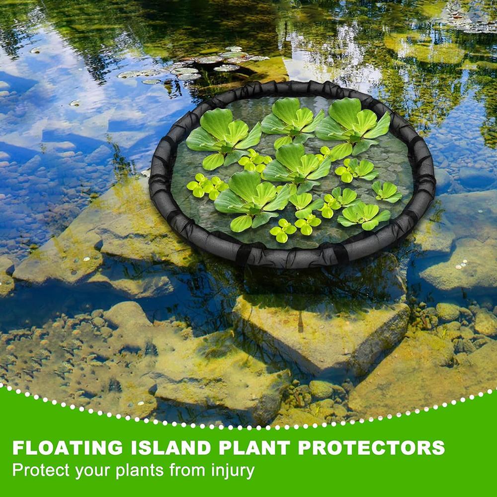 Isola Galleggiante per Laghetto Barriera per Pesci Protezione Piante Rete Rotonda Barriera per Pesci Rete per Laghetto per Piante Galleggianti Articoli per Giardinaggio Supporto per Piante
