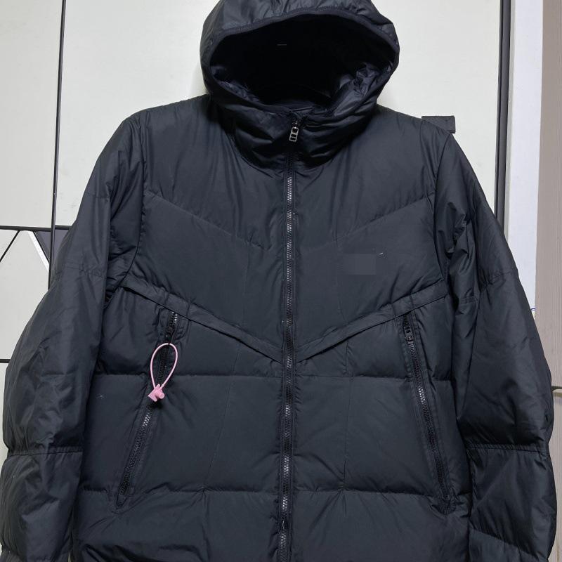 Unisex Hooded Color Block Winter Cotton Jacket, Thickened and Trendy Loose Fit.