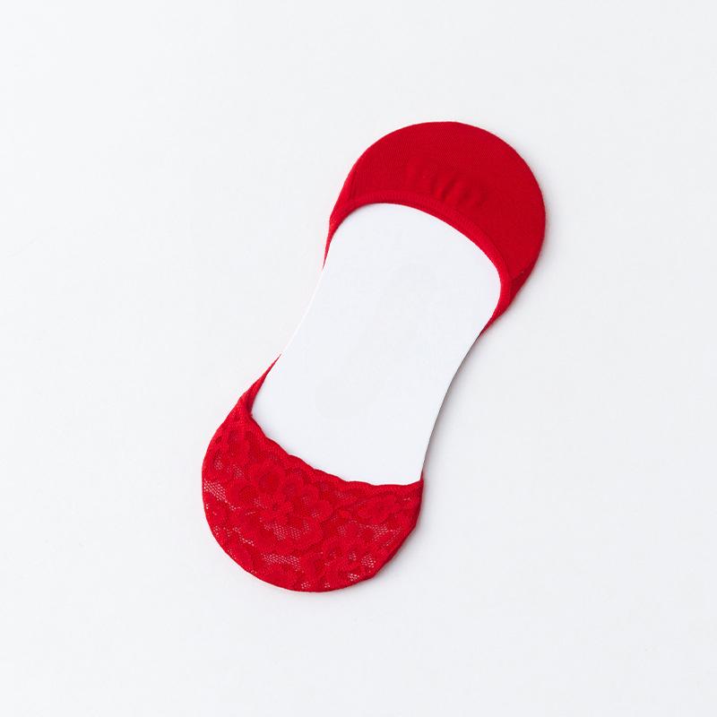Female Summer Thin Wedding Celebration This Year Cotton Bottom Non Slip Invisible Big Red Boat Socks