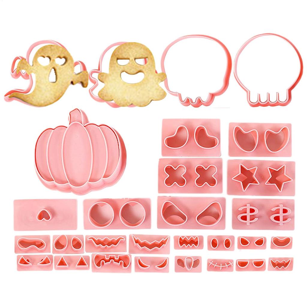 30 Pieces Cartoon Halloween Cookie Molds Large Pumpkin Ghost Skull Cookie Baking Tool Safe Gadget Supplies Decorating Tools