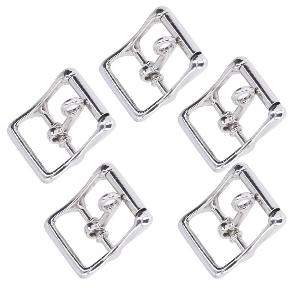 5pcs Square Center Bar Metal Replacement Buckle Single Prong Buckle Leather Craft